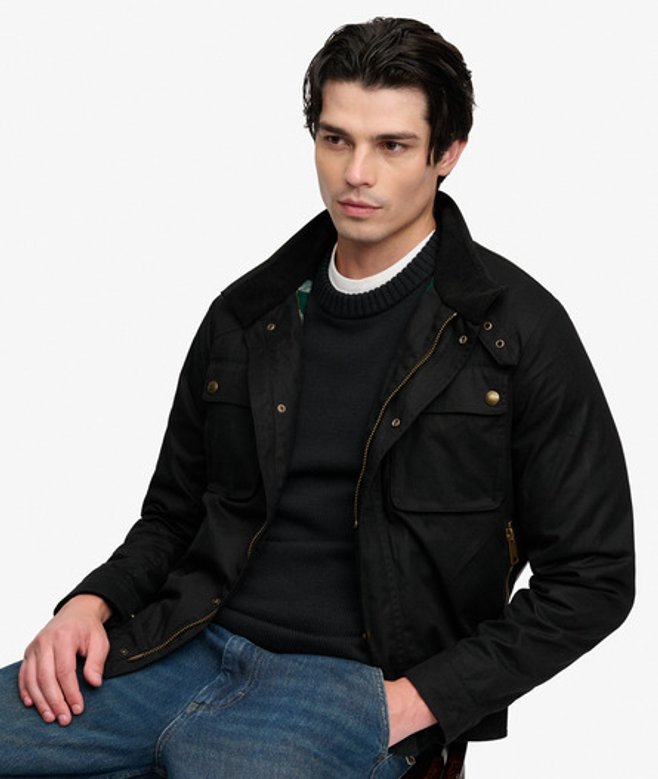 Wax Cropped Racer Jacket