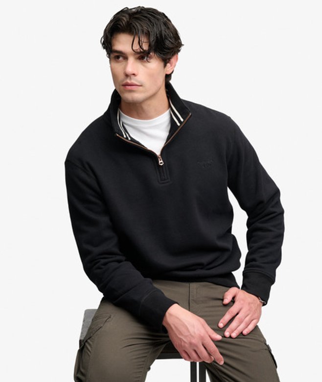 Essential Serif Logo Half Zip Sweater Relaxed Pasvorm