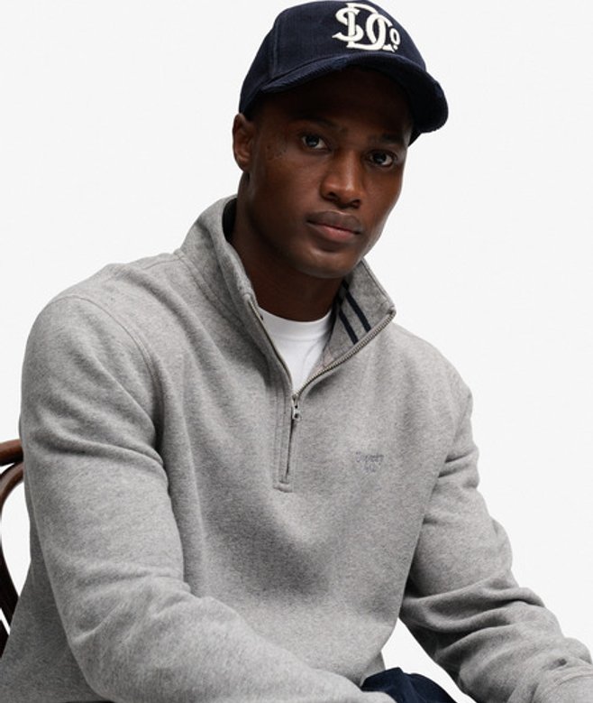 Essential Serif Logo Half Zip Sweater Relaxed Pasvorm