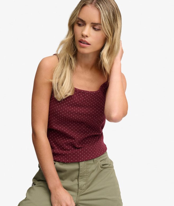 Polka Dot Tanktop Slanke Pasvorm
