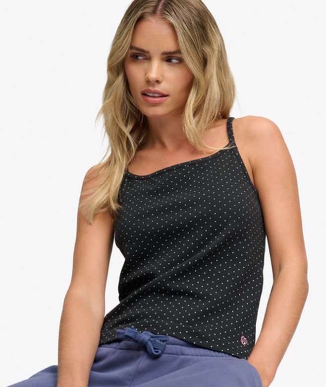 Polka Dot Tanktop Slanke Pasvorm