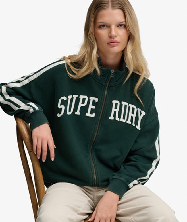 Athletic Essentials Applique Losse Zip Track Top