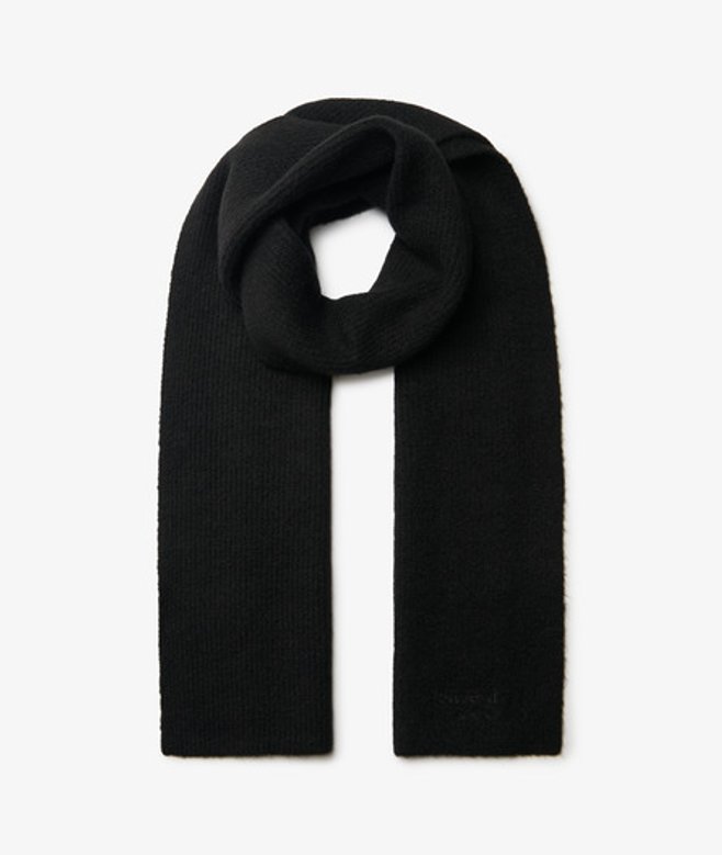 Heritage Rib Knit Sjaal Black Grootte: 1SIZE