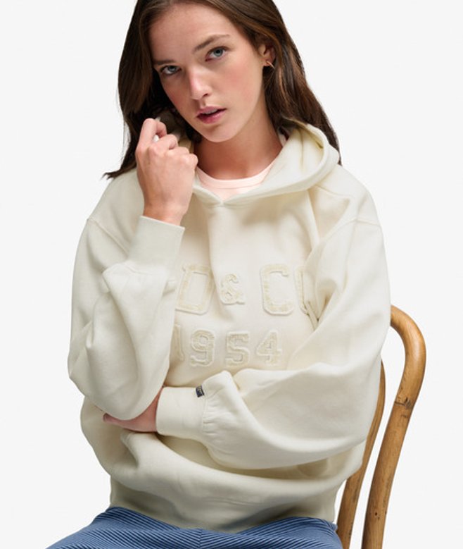 Superdry & Co Whites Hoodie Relaxed Pasvorm