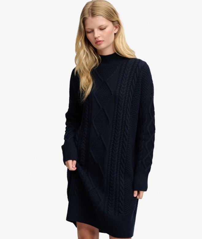 Slouchy Cable Knit Jurk