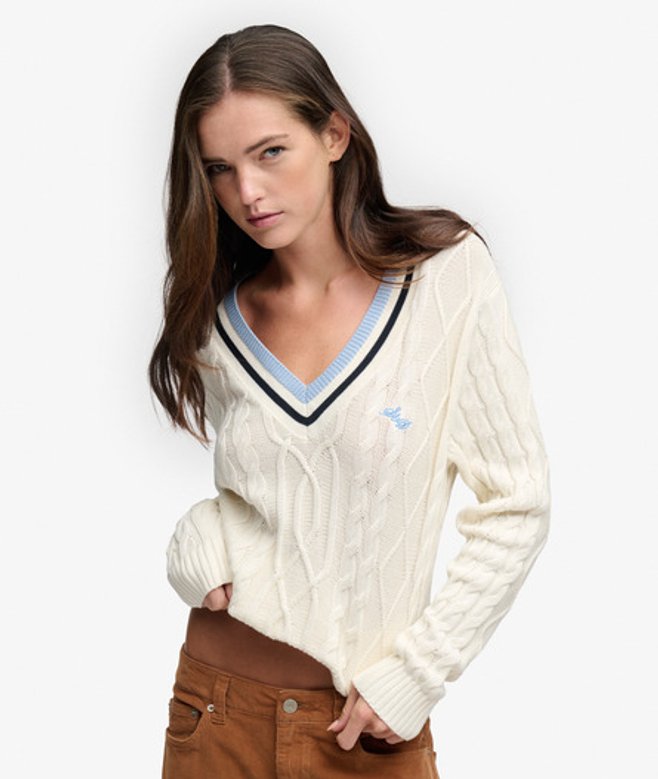 Lichtgewicht Cricket Trui Relaxed Pasvorm White Grootte: 40