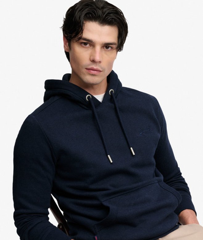 Vintage Logo Geborduurde Hoodie Blauw Grootte: S