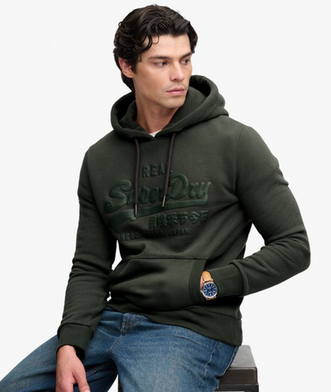 Superdry & Co Vintage Logo Tonal Hoodie Relaxed Pasvorm