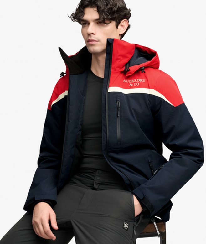 Ski Shell Jas met Kap Oversized Pasvorm Blauw Grootte: S