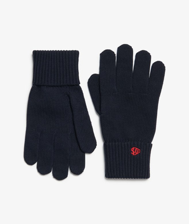 Logo Gebreide Handschoenen Blauw Grootte: 1SIZE