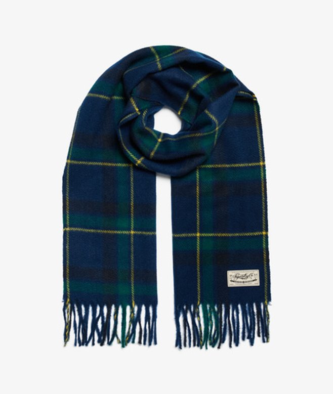 Superdry Homme Écharpe à Carreaux Heritage Dark Blue Taille: 1Taille