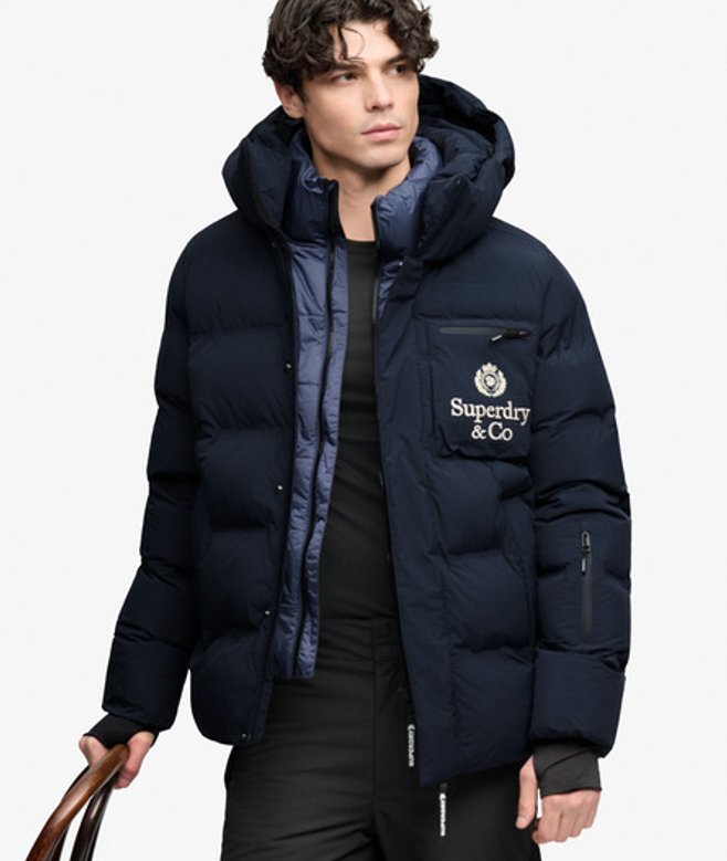 Ski Sports Gewatteerde Jas Blauw Grootte: S