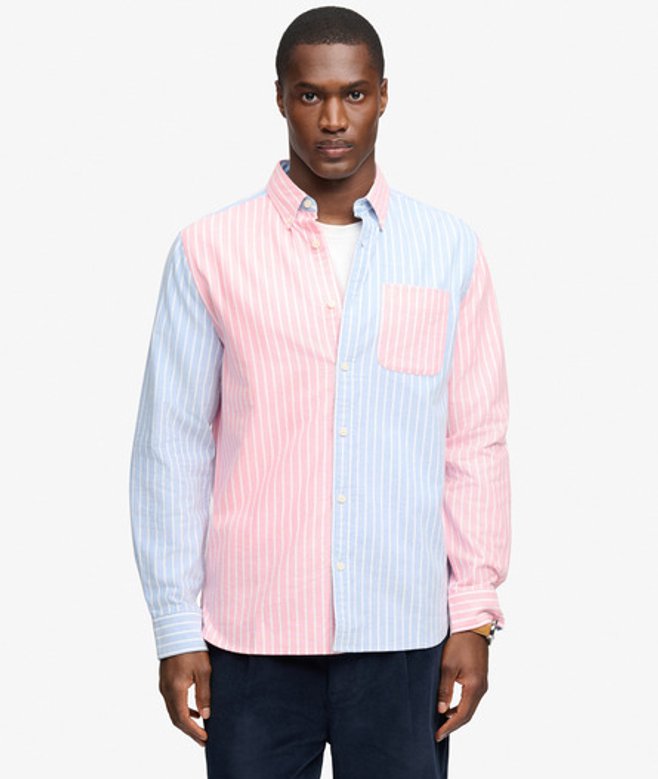 Superdry & Co Mix Match Oxford Overhemd met Relaxed Pasvorm