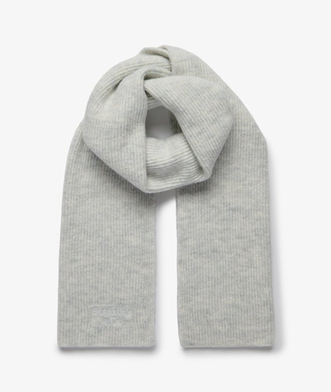 Heritage Geribbelde Gebreide Sjaal Light Grey Grootte: 1SIZE