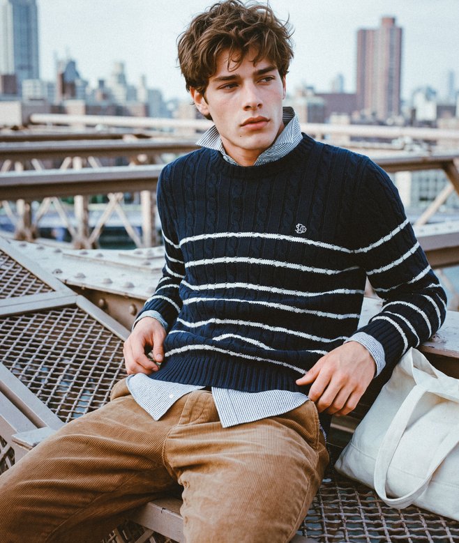 Superdry & Co Cotton Stripe Kabeltrui