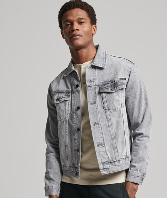 Superdry & Co Highwayman Truckerjas Grijs Grootte: M