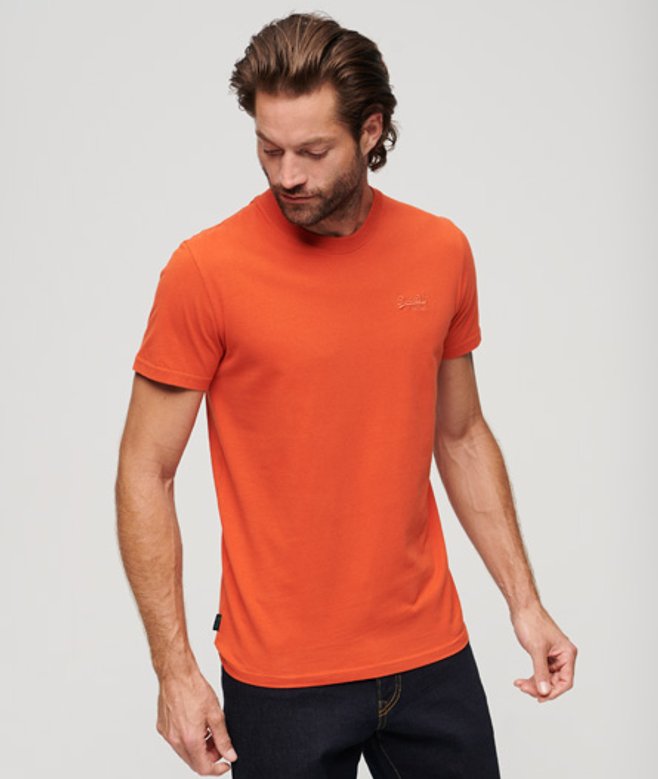Superdry & Co Vintage T-shirt met Geborduurd Logo Oranje Grootte: M
