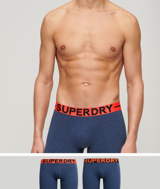 Duopak Boxershorts van Biologisch Katoen Donkerblauw Grootte: M