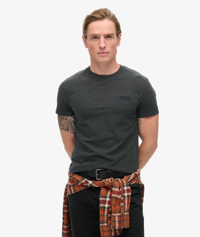 Superdry & Co Men's Essential Logo T-shirt Green / Eclipse Navy/olive Feeder - Size: S