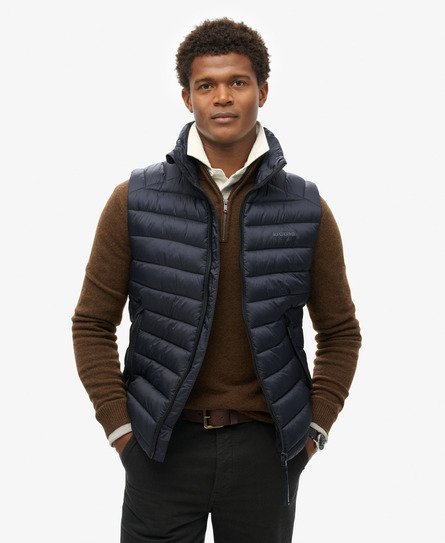 Superdry Men’s Fuji Sport Padded Gilet Navy / Eclipse Navy - Size: L