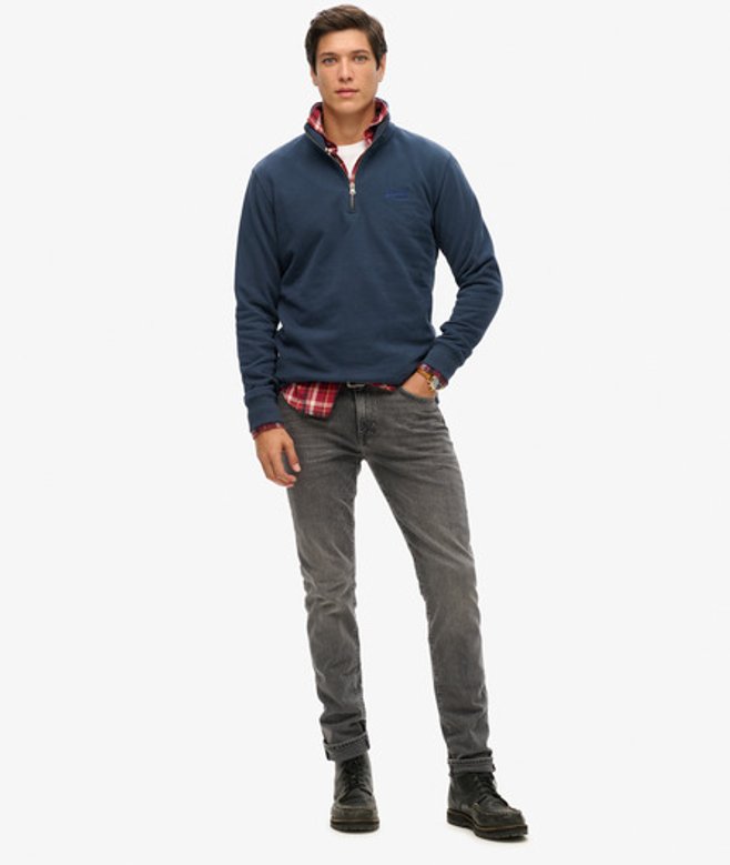 Superdry & Co Men's Essential Logo Half Zip Sweatshirt Navy / Classic Navy - Size: Xxl