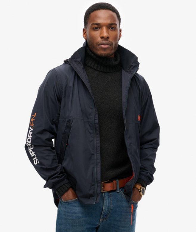 Superdry & Co SD Windbreaker jas met Capuchon Blauw Grootte: L