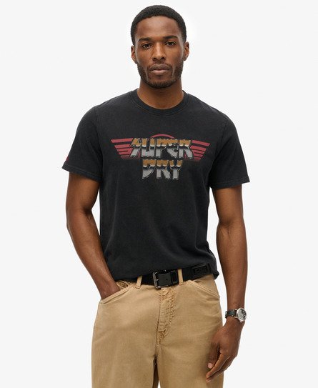 Superdry Men’s Rock Graphic Band T-shirt Black / Washed Black - Size: Xxl