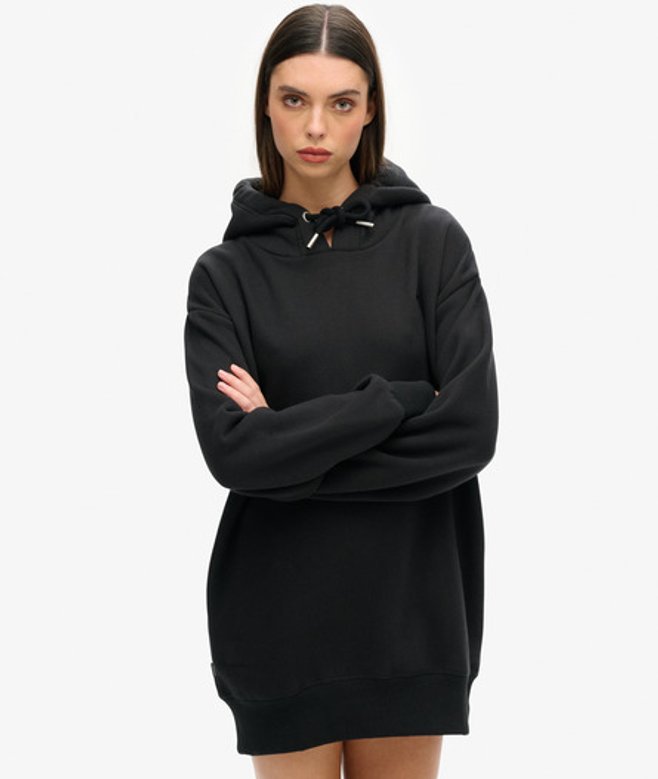 Superdry & Co Women's Organic Cotton Embroidered Logo Sweat Dress Black - Size: XS/S
