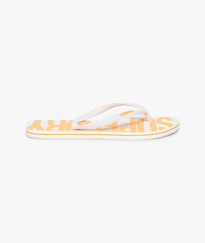 Superdry & Co Women's Vintage Vegan Flip Flops, White and Yellow, Size: S