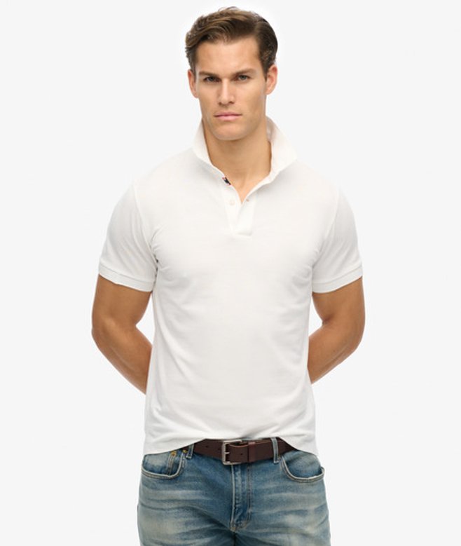 Superdry Men’s City Pique Polo Shirt White / Optic - Size: Xxl