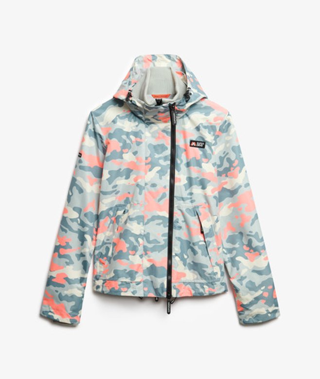Superdry & Co Women's Hooded Mountain Windbreaker Jacket Grey / Puritan Grey Camo - Size: 16