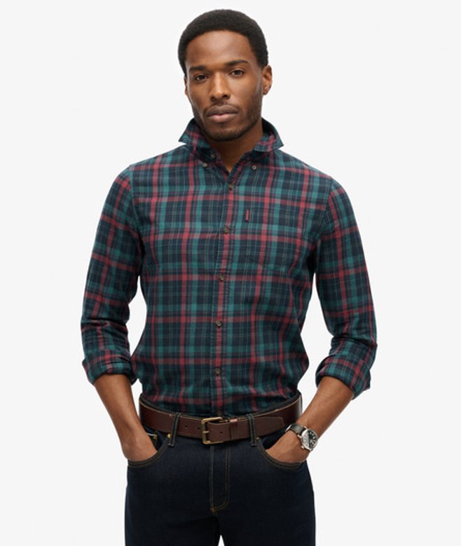 Superdry & Co Men's Organic Cotton Vintage Check Shirt Navy / Montauk Check Navy - Size: Xxl