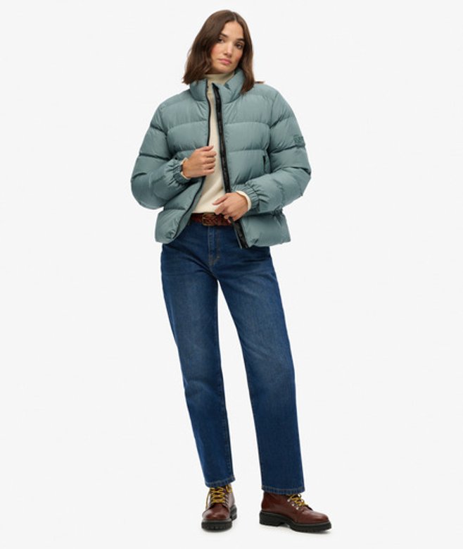 Superdry & Co Women's Non Hooded Sports Puffer Jacket Blue / Goblin Blue - Size: 8