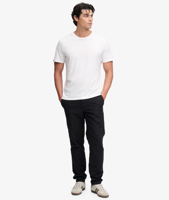 Superdry & Co Tapered Gewassen Chino Broek Taps Toelopend Black Grootte: 32/30