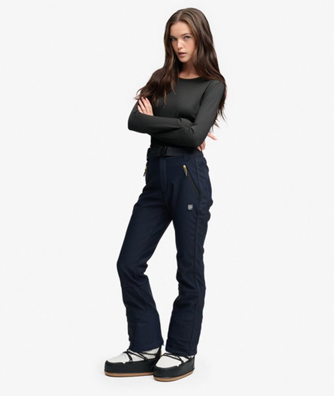 Superdry & Co Luxe Skibroek Slanke Pasvorm Blauw Grootte: 36