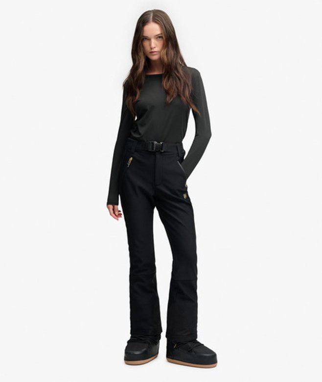 Superdry & Co Luxe Skibroek Slanke Pasvorm Black Grootte: 42