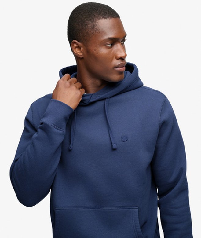 Superdry & Co Men's Essential Logo Hoodie Blue / Hampton Blue - Size: L