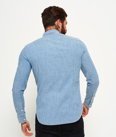 Chemise slim indigo à manches longues Tailored Image 4