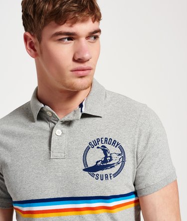 Polo a righe Cali Surf con stampa sul petto Image 5