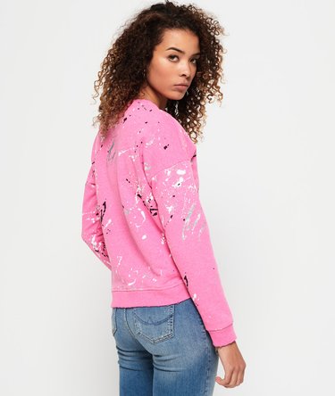 Punk Sweatshirt mit Rundhalsausschnitt und Farbspritzer-Print Image 4