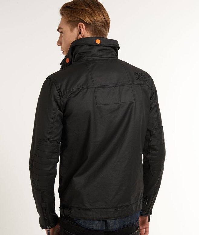 mens Moody Biker Jacket in Black Superdry UK