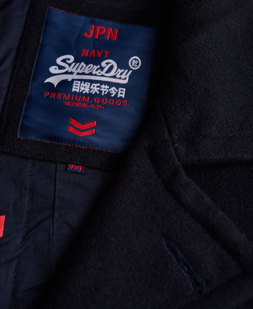mens Rookie Pea Coat in Navy | Superdry US