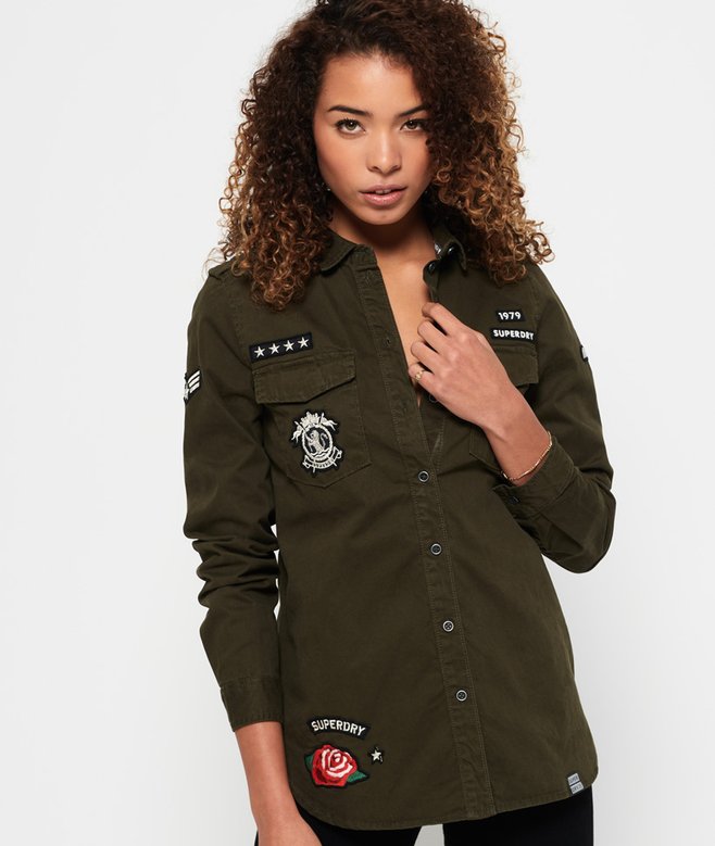 Chemise style militaireolive intense pour Femme Superdry FR