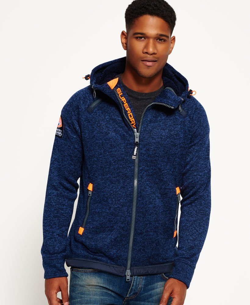 mens Storm Double Zip Hoodie in RICH NAVY | Superdry UK