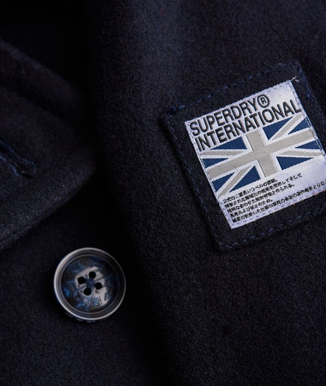 mens Rookie Pea Coat in Navy Superdry US