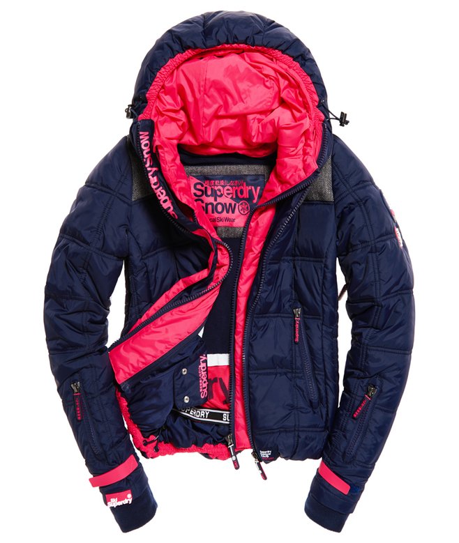 Superdry Soldes Vetements Ski Femme Veste De Ski à Capuche Box