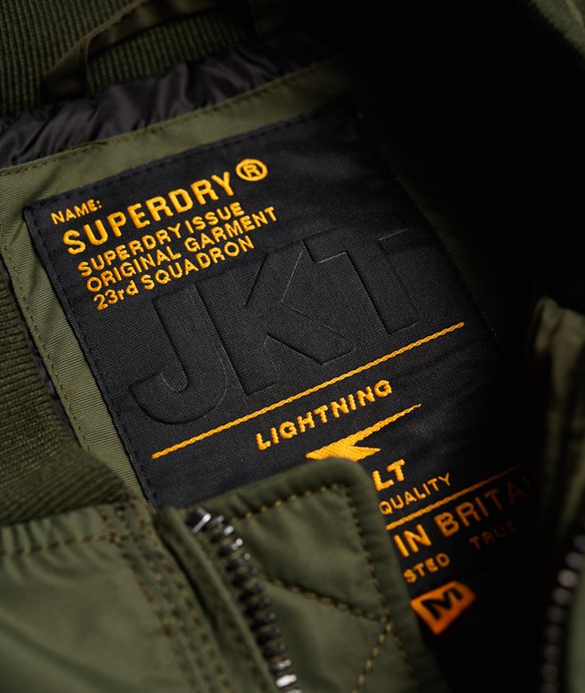 mens SDR Lite Flight Bomber Jacket in Drill Khaki Superdry IE