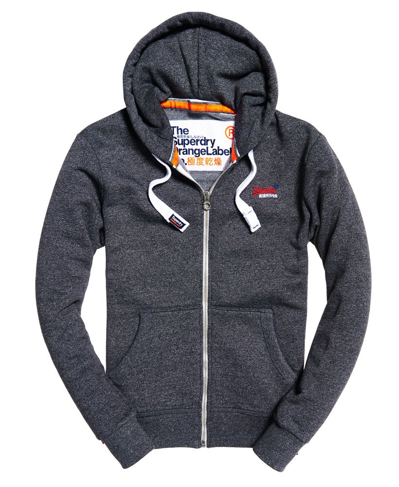 SUPERDRY ENGINEERED ネイビー L mens Orange Label Zip Hoodie in NAVY GRIT | Superdry US