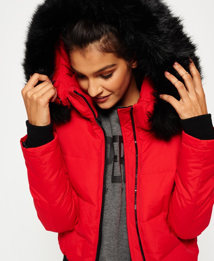 womens Everest Ella Bomber Jacket in RED | Superdry UK