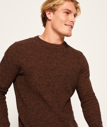 Vaffelstrikket University tr&oslash;je med rund hals Image 5